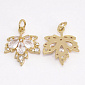 Підвіска Листок, Куб. цирконій, 19,5х17 мм, Латунь з покриттям 14 kt (POD-062436)