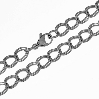 Основа на шею из нерж. ст., Цепь двойная, 6 мм, 45 см (STL-058294)