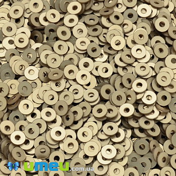 Пайетки Индия круглые плоские, 3 мм, Золотистые (PAI-037645)