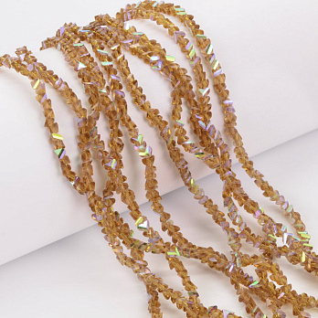 Намистини скляні скол (крихта), 2,5 мм, Бурштинові АВ (BUS-052155)