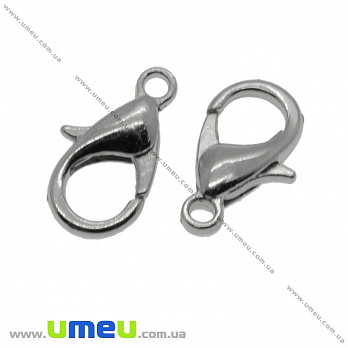 Замок-карабін, 12х6 мм, Темне срібло (ZAM-009674)