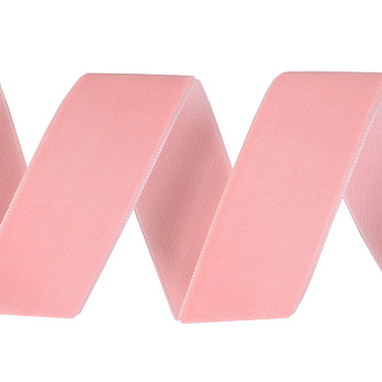Лента бархатная, 25 мм, Персиковая (LEN-052657)
