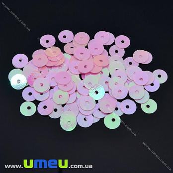 Пайетки Китай круглые, 6 мм, Розовые АВ (PAI-013115)