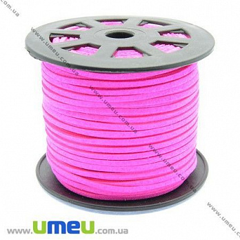 Замшевий шнур, 3 мм, Малиновий яскравий (LEN-007810)