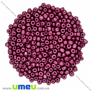 Бисер китайский крупный, 6/0, Бордовый металлик, 4 мм (BIS-015622)