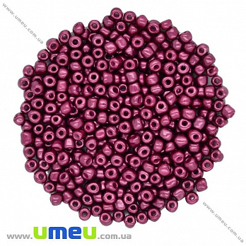 Бісер китайський великий, 6/0, Бордовий металік, 4 мм (BIS-015622)