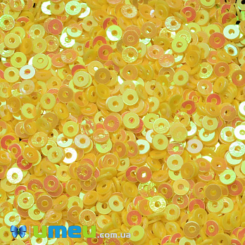 Паєтки Індія круглі плоскі, 2,5 мм, Жовті (PAI-037630)