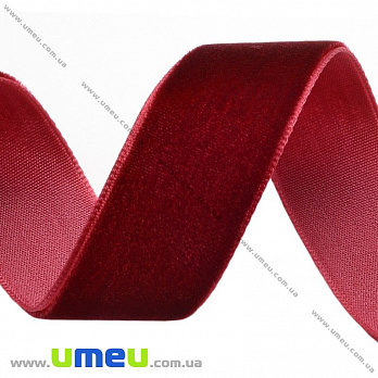 Лента бархатная, 20 мм, Бордовая (LEN-013816)