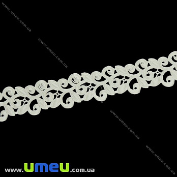 Тесьма тисненая Листики, 20 мм, Кремовая (LEN-022618)