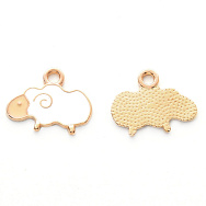 Підвіска метал. Овечка біла, 19х15 мм, Золото (POD-053613)