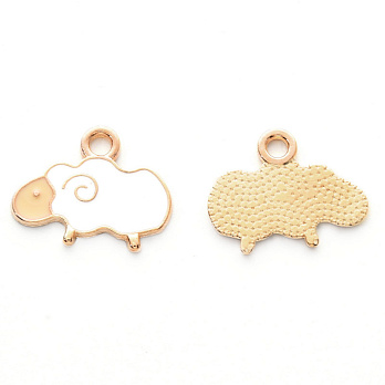 Підвіска метал. Овечка біла, 19х15 мм, Золото (POD-053613)