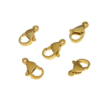 Замки-карабіни з нержавіючої сталі, 12х7 мм, Золото (STL-057072)