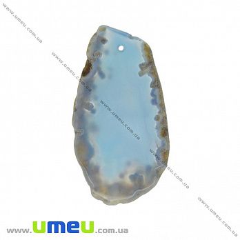 Срез Агата, Голубой, 62х33 мм (POD-032462)