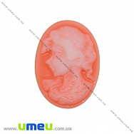 Кабошон з полімерної глини Камея, 25х18 мм, Помаранчевий (KAB-001985)