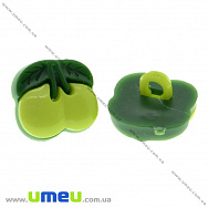 Пуговица пластиковая на ножке Вишенка, 13х12 мм, Салатовая (PUG-017793)