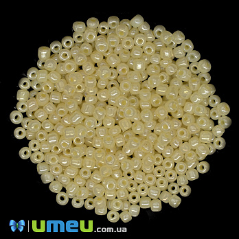Бисер китайский крупный, 6/0, Бежевый перламутровый, 4 мм (BIS-039267)