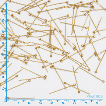 Гвоздики з кулькою з нерж. сталі, 25 мм, Покриття 18 kt (STL-056230)