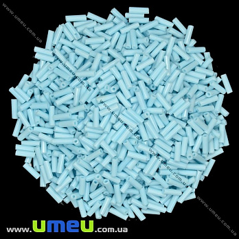 Бісер китайський стеклярус, 6 мм, Блакитний натуральний (BIS-000635)