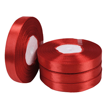 Атласная лента, 10 мм, Красная (LEN-052763)