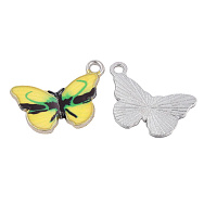 Подвеска метал. Бабочка желтая, 20х13,5 мм, Темное серебро (POD-053741)