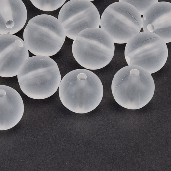 Намистини акрилові матові, Круглі, 12 мм, Білі (BUS-059762)