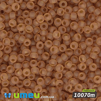 Бісер чеський №111m/10070m, Бурштиновий, Прозорий матовий, 10/0 (BIS-006433)