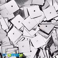 Паєтки Індія квадратні, 10х10 мм, Сріблясті (PAI-051141)