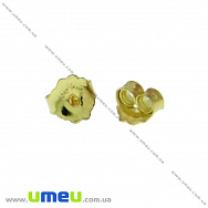 Заглушки для пусет Срібло (925 проба) позолочені, 4х4 мм (SER-028505)