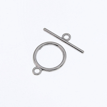 Тогл Круглий, 18х14 мм, Темне срібло (ZAM-000316)