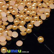 Напівнамистини пластикові Перли, 4 мм, Круглі, Помаранчеві (KAB-022644)