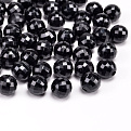 Бусины акриловые, Круглые граненые, 8 мм, Черные (BUS-054518)