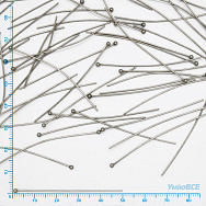 Гвоздики с шариком из нерж. стали, 50 мм, Темное серебро (STL-056229)