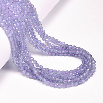 Бусины Кошачий глаз, Синт. камень, 3 мм, Аметистовые, Круглые граненые (BUS-054293)