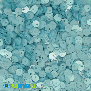 Пайетки Индия круглые плоские (смещённое отверстие), 4 мм, Бирюзовые (PAI-041819)