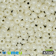 Бісер чеський 4/0, №47102, Молочний, Перламутровий (BIS-034268)
