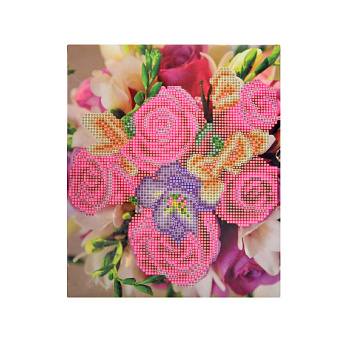 Набор алмазной живописи на картоне 25х21 см, Розы (SXM-052487)