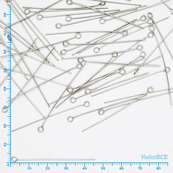 Булавки из нерж. стали, 45 мм, Темное серебро (STL-056222)