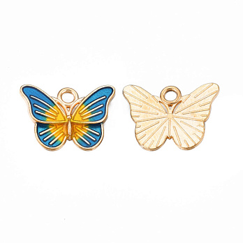 Подвеска метал. Бабочка желто-синяя, 18х13,5 мм, Золото (POD-053753)