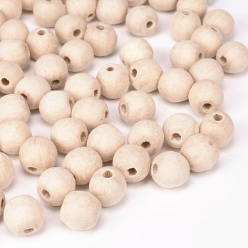 Намистини дерев'яні 10 мм, Круглі, Бук (BUS-054801)