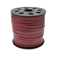 Замшево шкіряний шнур, 3 мм, Червоний темний (LEN-044168)