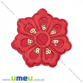 Термоаппликация Цветок, 5,5 см, Красная (APL-021031)