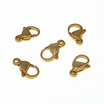 Замки-карабіни з нержавіючої сталі, 13х8 мм, Золото (STL-057073)