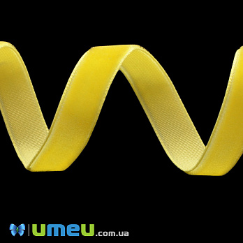 Лента бархатная, 10 мм, Желтая (LEN-048593)