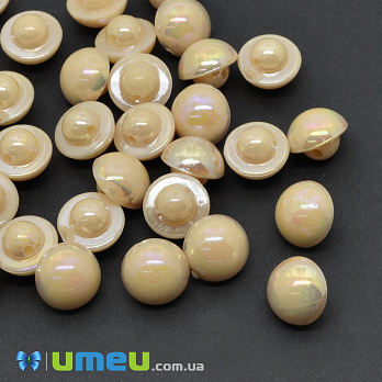 Пуговица пластиковая на ножке Круглая перламутровая, 10 мм, Кремовая АВ (PUG-039021)