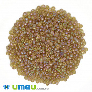 Бисер китайский средний, 8/0, Бежевый АВ прозрачный, 3 мм (BIS-039292)