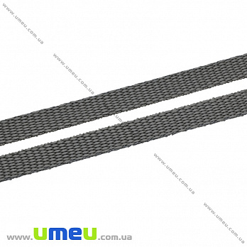 Лента ременная для рюкзаков (стропа), 10 мм, Серая темная (LEN-034646)