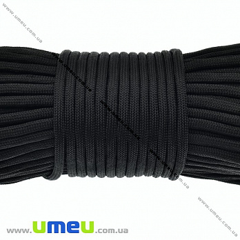 Шнур паракорд семижильный 4 мм, Черный (LEN-011119)
