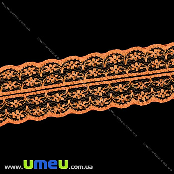 Кружево тонкое, 45 мм, Оранжевое (LEN-020690)