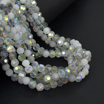 Намистини круглі грановані, 6 мм, Мікс сірий АВ (BUS-057335)