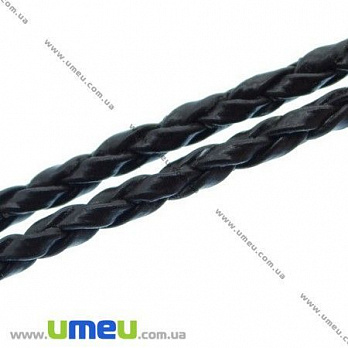 Плетенный искусственный кожаный шнур, Коричневый, 3 мм (LEN-007360)